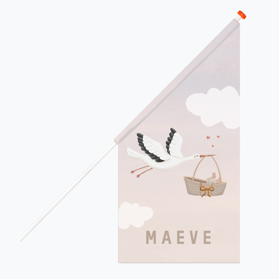 Geboortevlag groot met ooievaar meisje