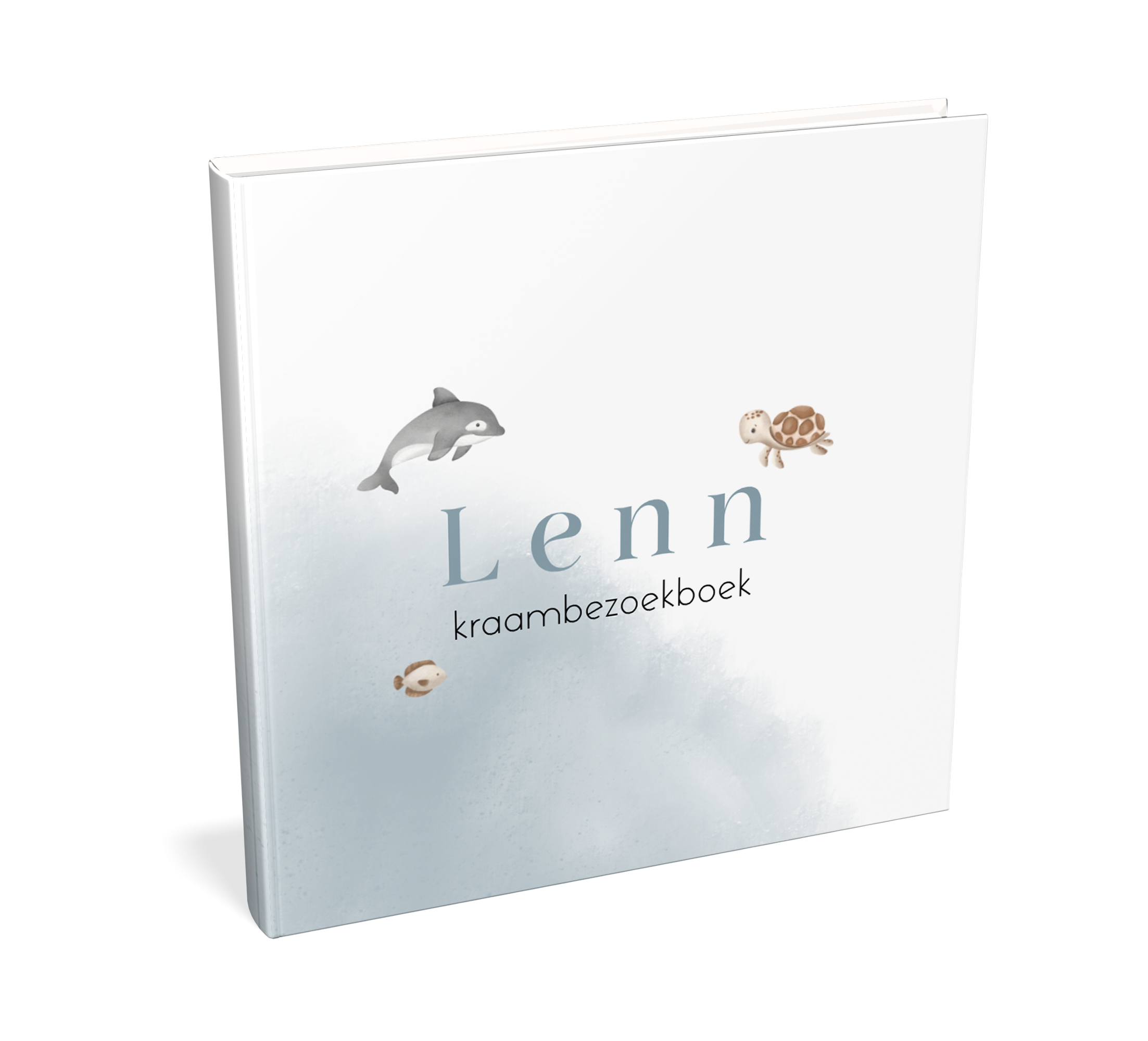 Stoer kraambezoekboek met watercolour en zeedieren