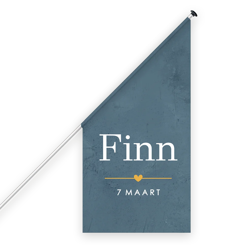 Stoere geboortevlag in blauw voor jongen