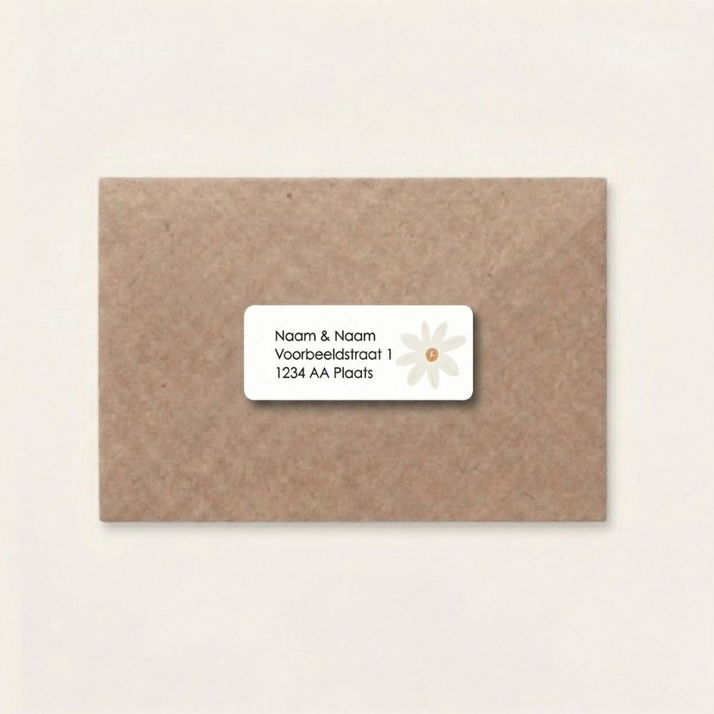 Adresstickers geboortekaartje madelief