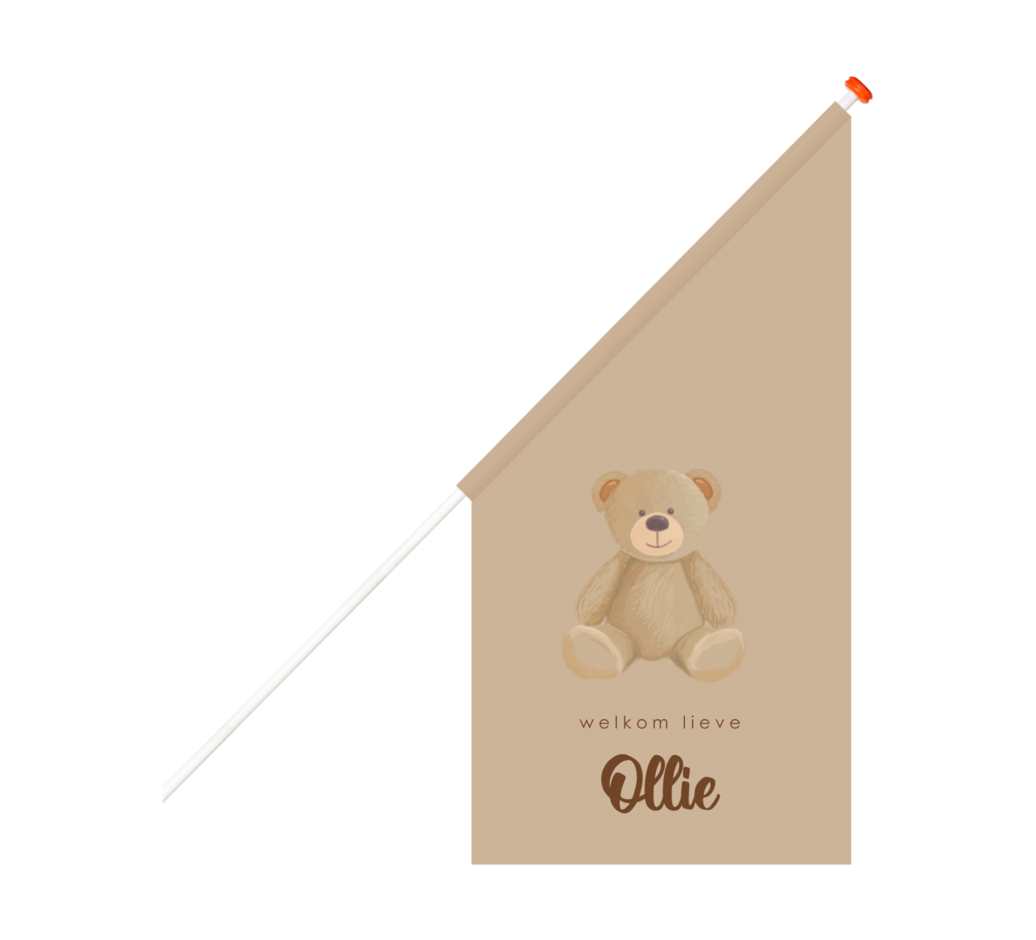 Geboortevlag bruin met teddybeer