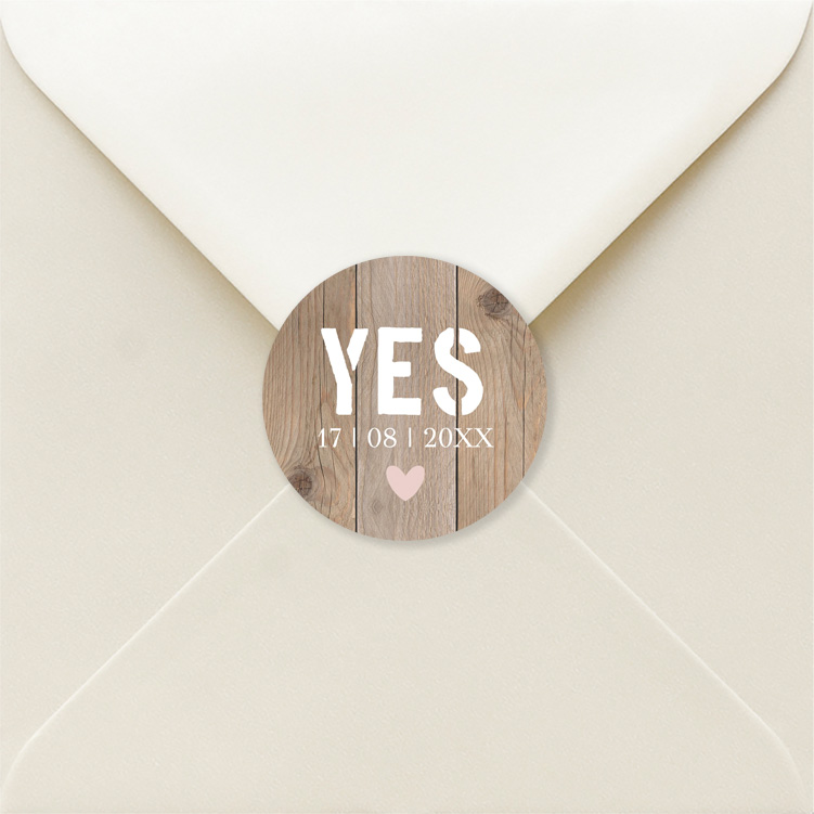 Sluitstickers huwelijk bruin houtlook