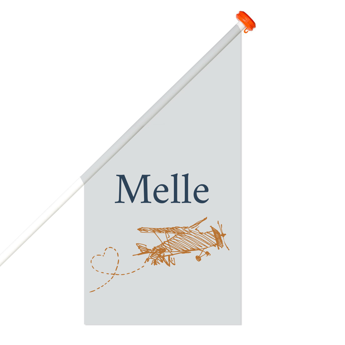 GEBOORTEVLAG VLIEGTUIG BLAUW EN ROEST