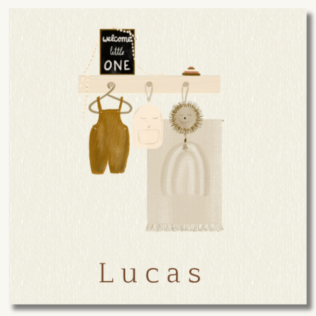 Kraambezoekboek jongen met kleding