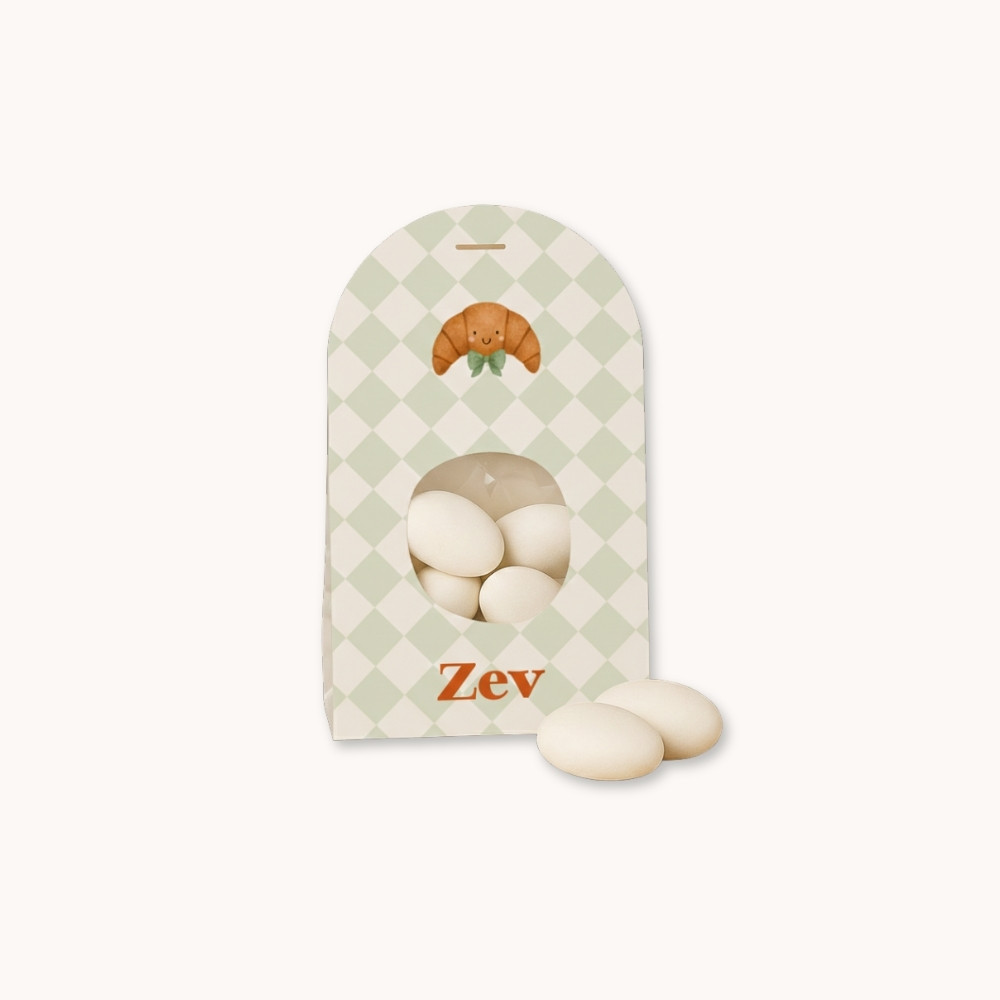 Doopsuiker wikkel jongen croissant gezichtje