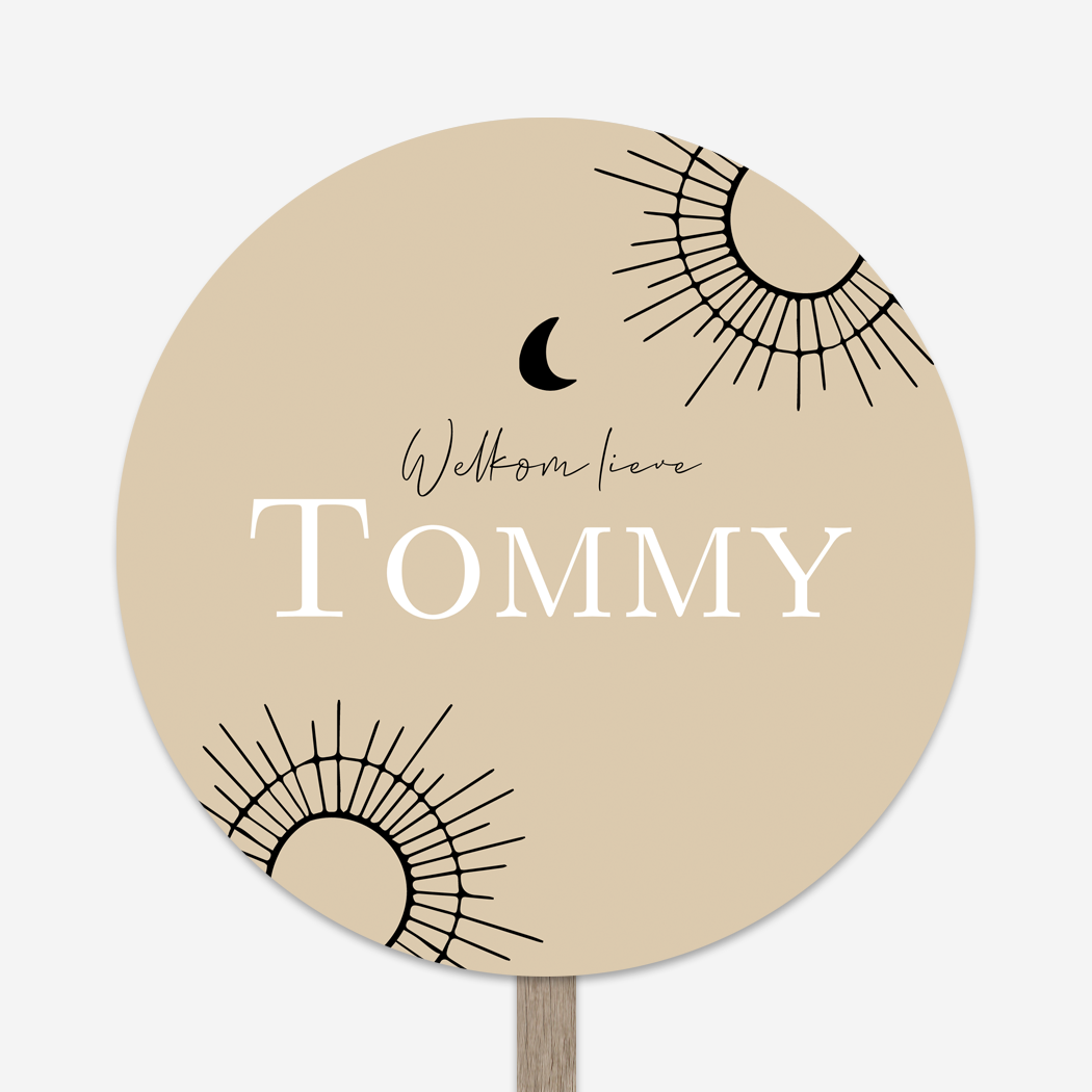 Tuinbord Beige Zonnetjes Maantje