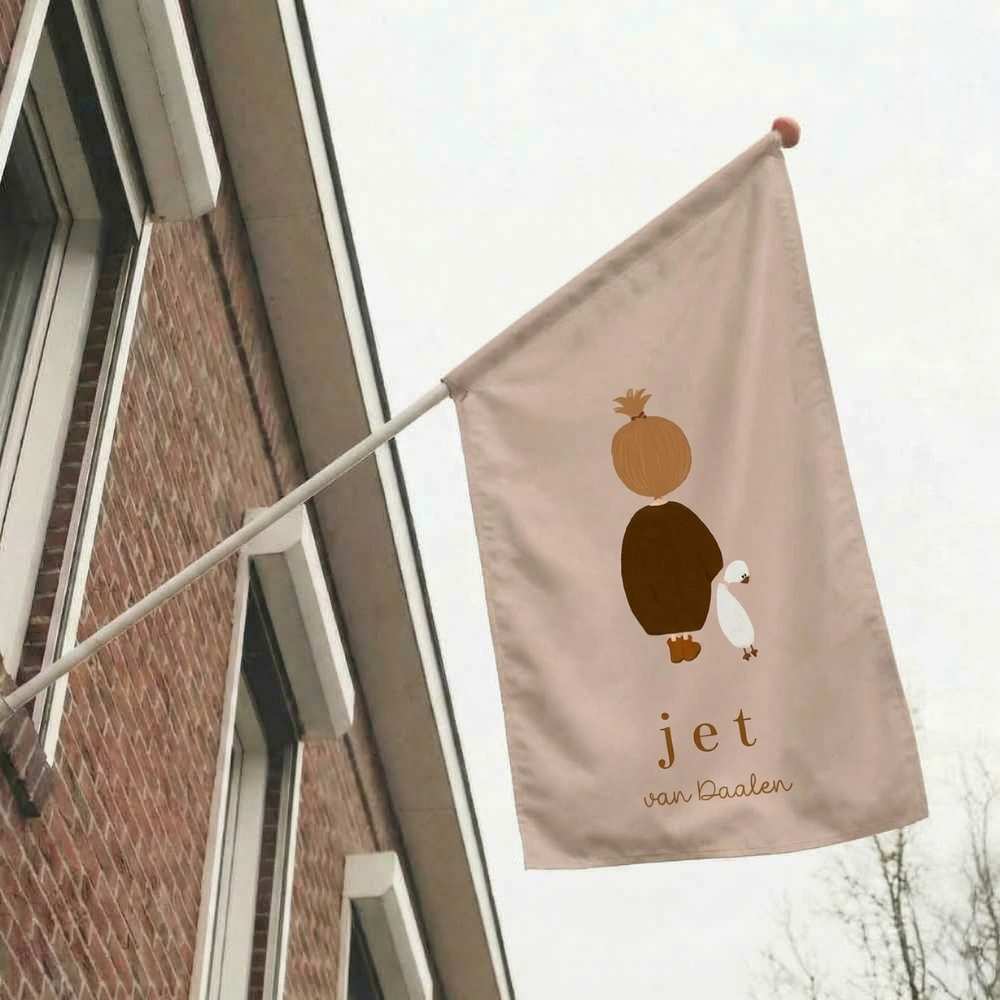 Geboortevlag meisje knuffel gans