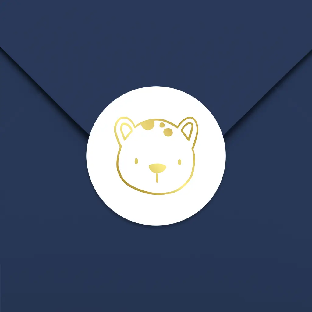 Sluitsticker met goudfolie beertje - per vel