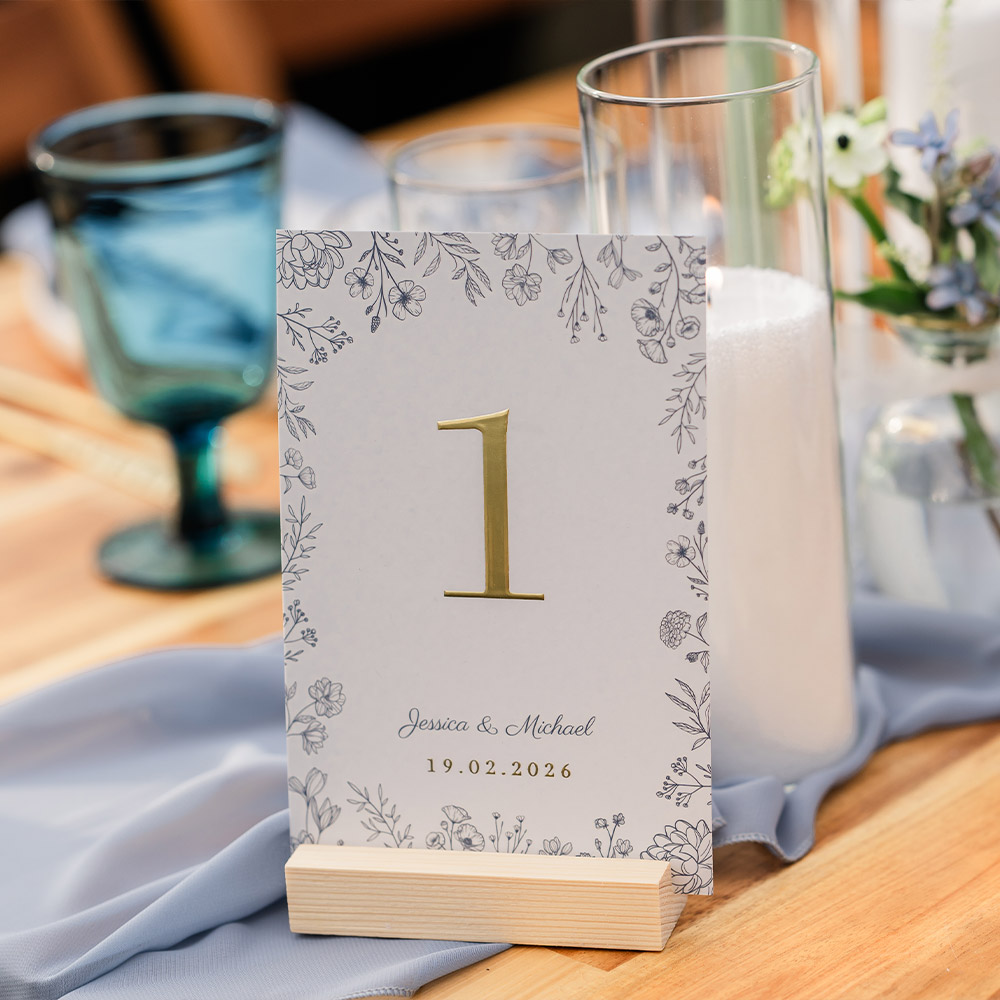 tafelnummer kaart bruiloft Elegant Bloom