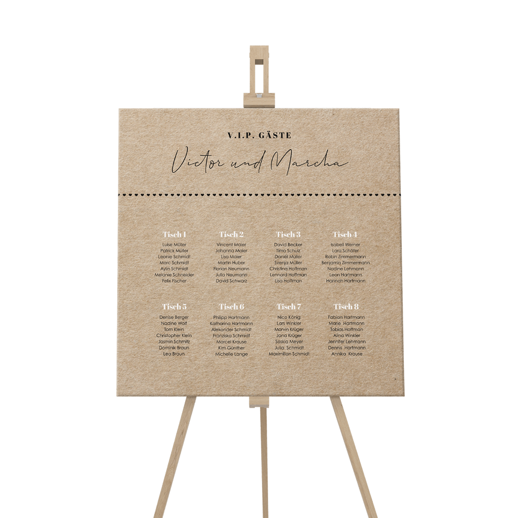 Sitzplan Schild in schwarz und weiß auf Kraftlook