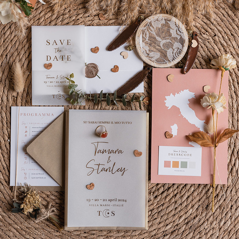 blanco trouwhuisstijl Italian boho