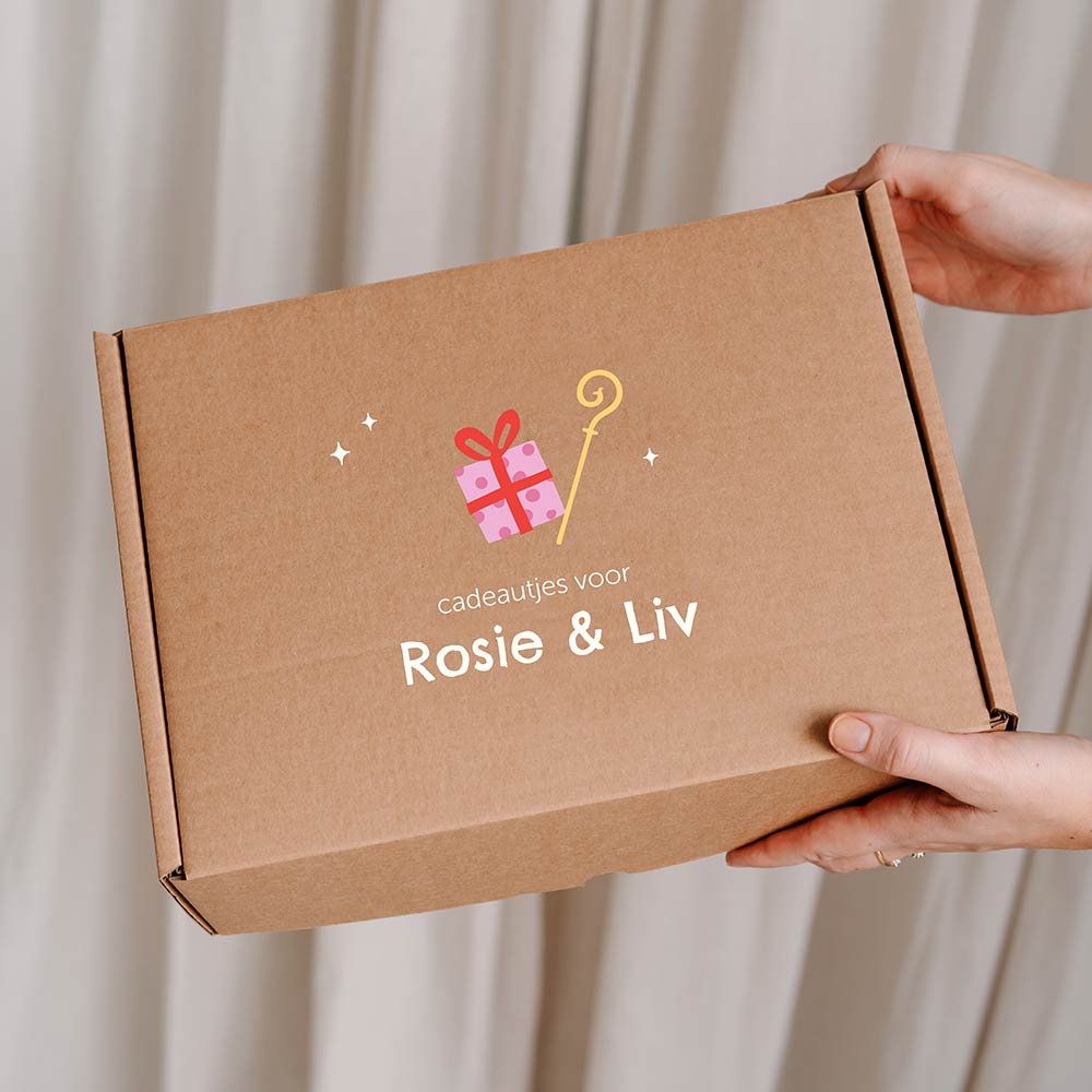 Sinterklaas cadeaudoos met vrolijke illustraties