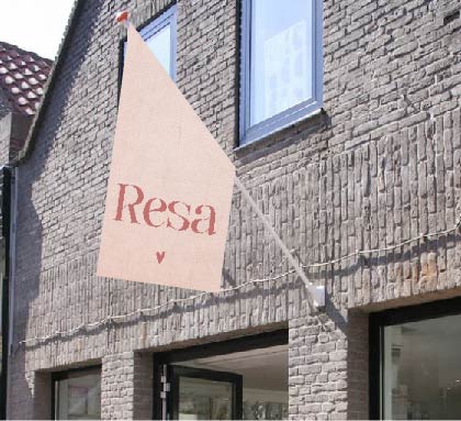 geboortevlag linnenlook roze