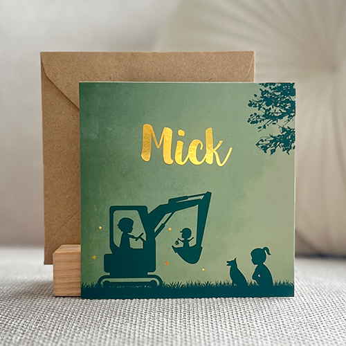 Geboortekaartje Jongen Graafmachine Bouw Stoer