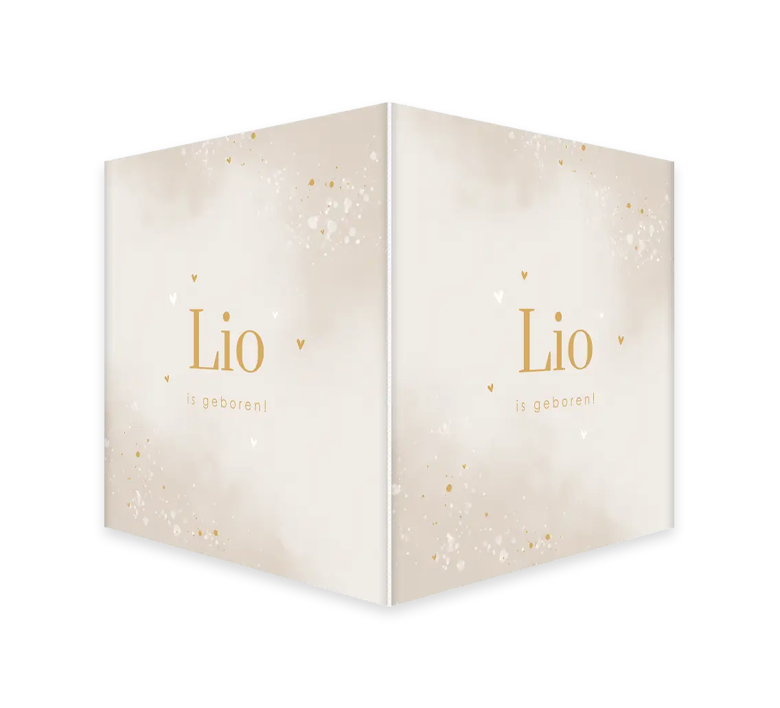 Raambord beige watercolour met hartjes