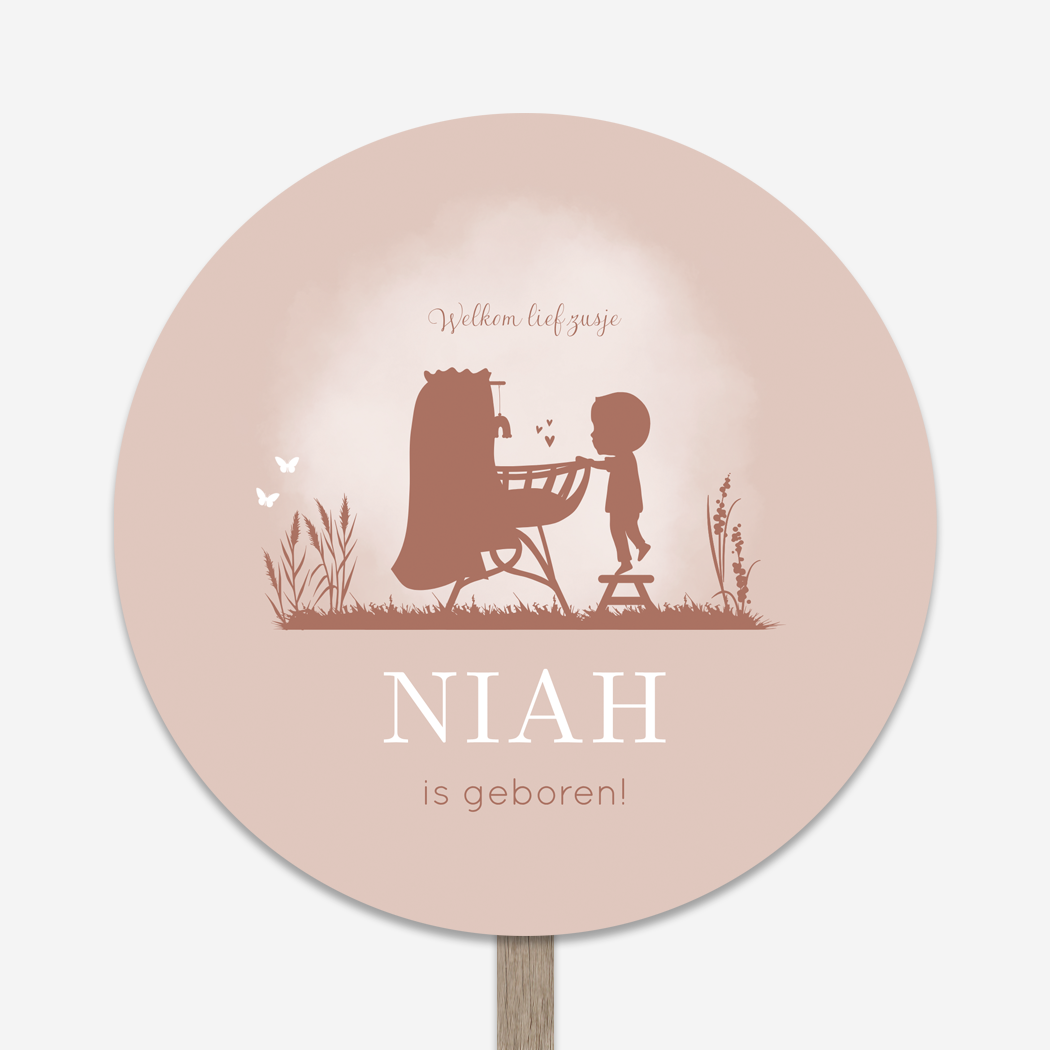 Tuinbord rond wiegje Meisje geboren