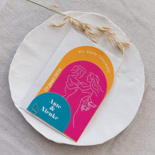 LHBTQ trouwkaart kleurrijk