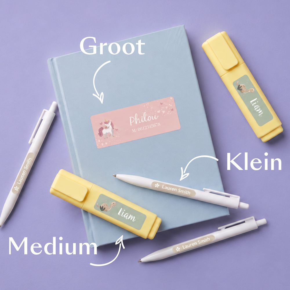 promoblok naamstickers formaten