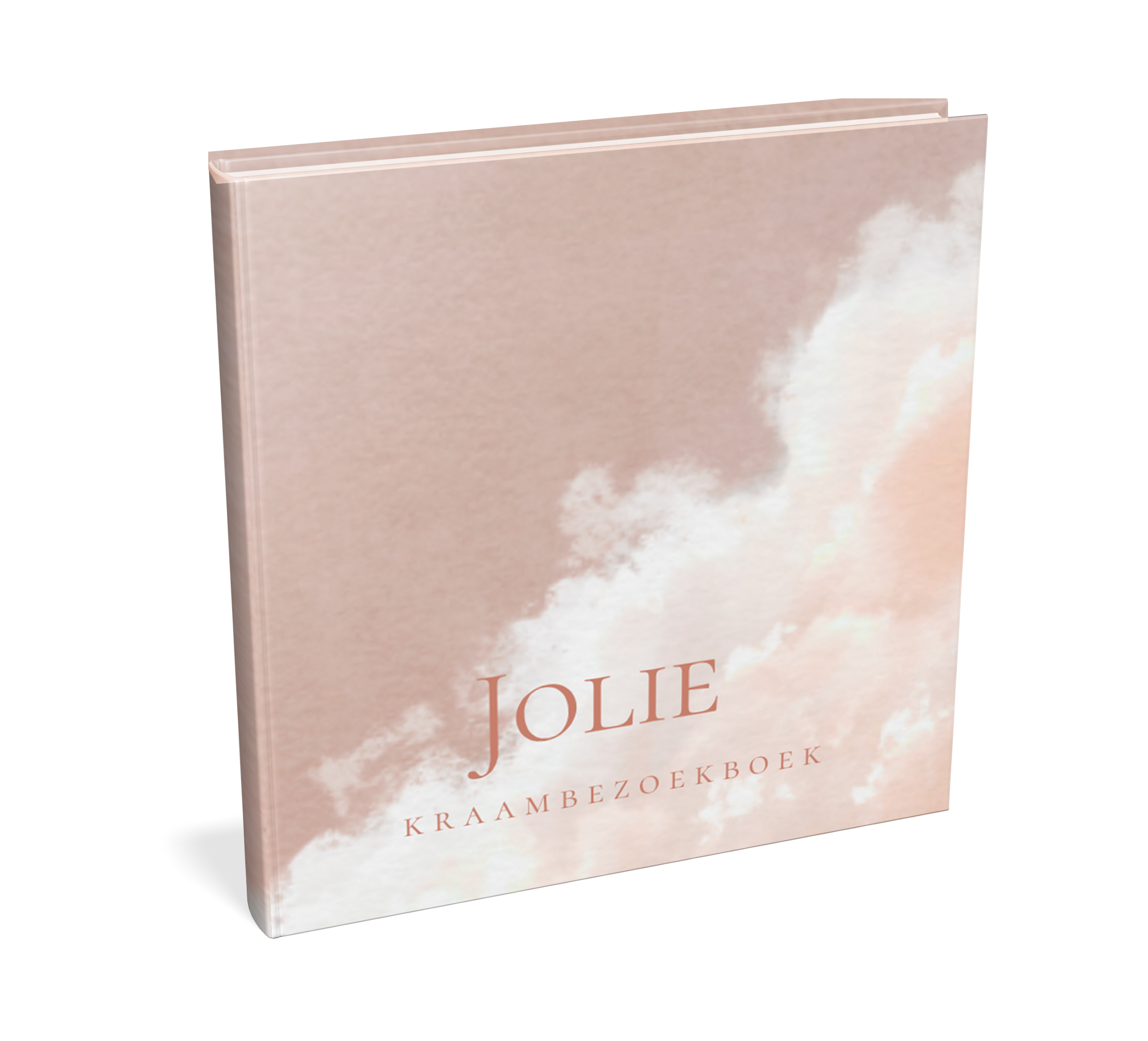 Kraambezoekboek roze met wolken