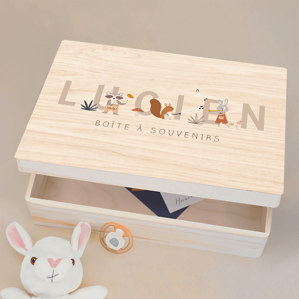 Boîte à souvenirs avec de douces illustrations