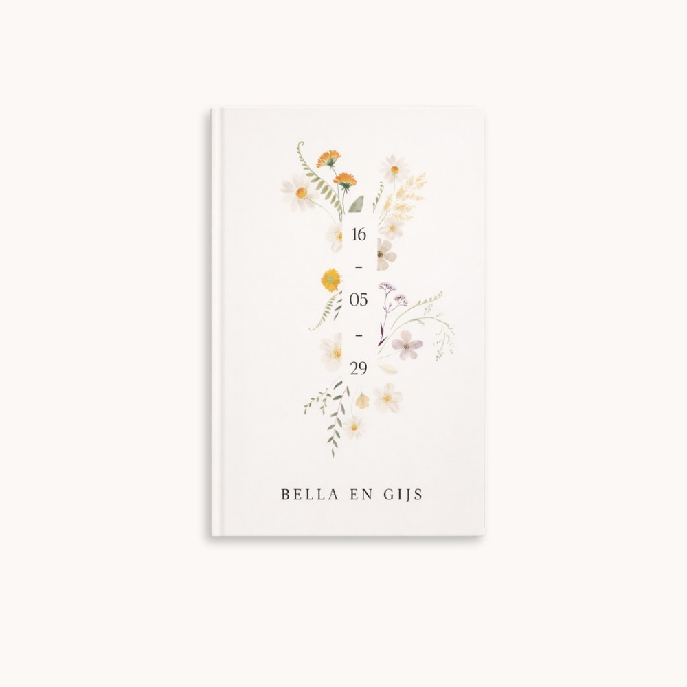 Gastenboek vrolijk wilde bloemen kleurrijk