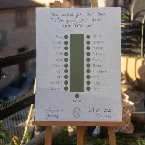 Tafelschikking bord Italiaanse bruiloft