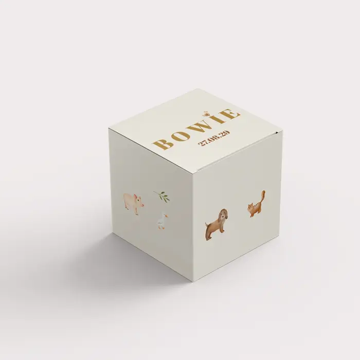 Doopsuikerdoosje met boerderijdieren