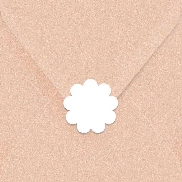 Sluitsticker trouwkaart zelf maken bloem vorm