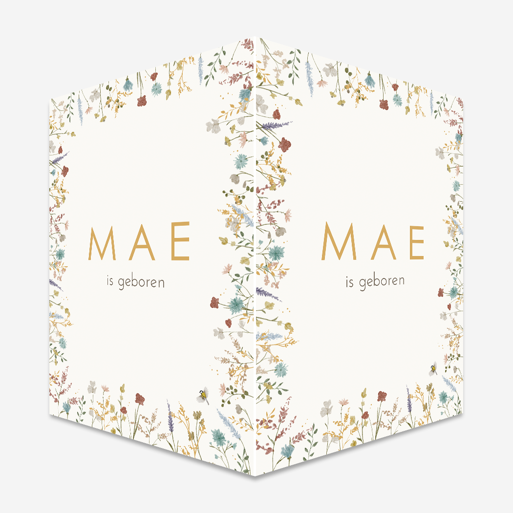 Raambord Bloemen Modern Romantisch Goudfolie