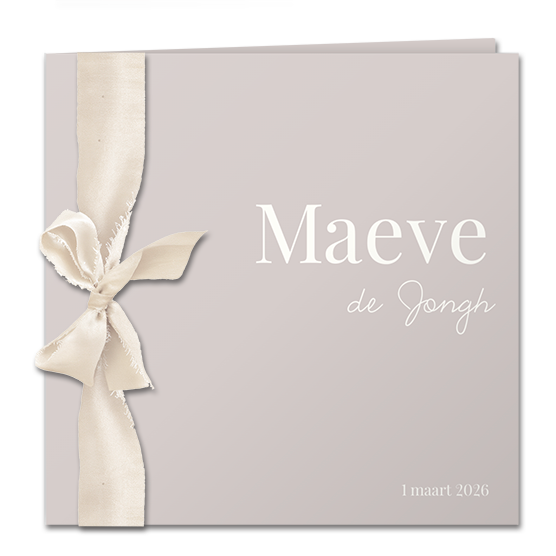 Lint geboortekaartje voor een meisje sweet-embrace