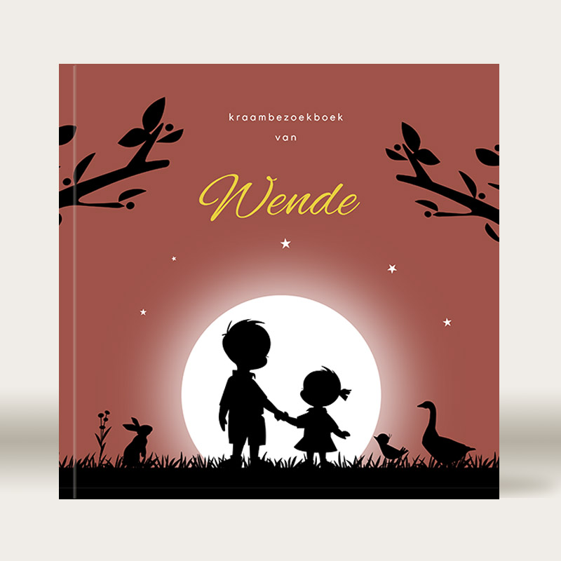 Kraambezoekboek silhouet jongen en meisje