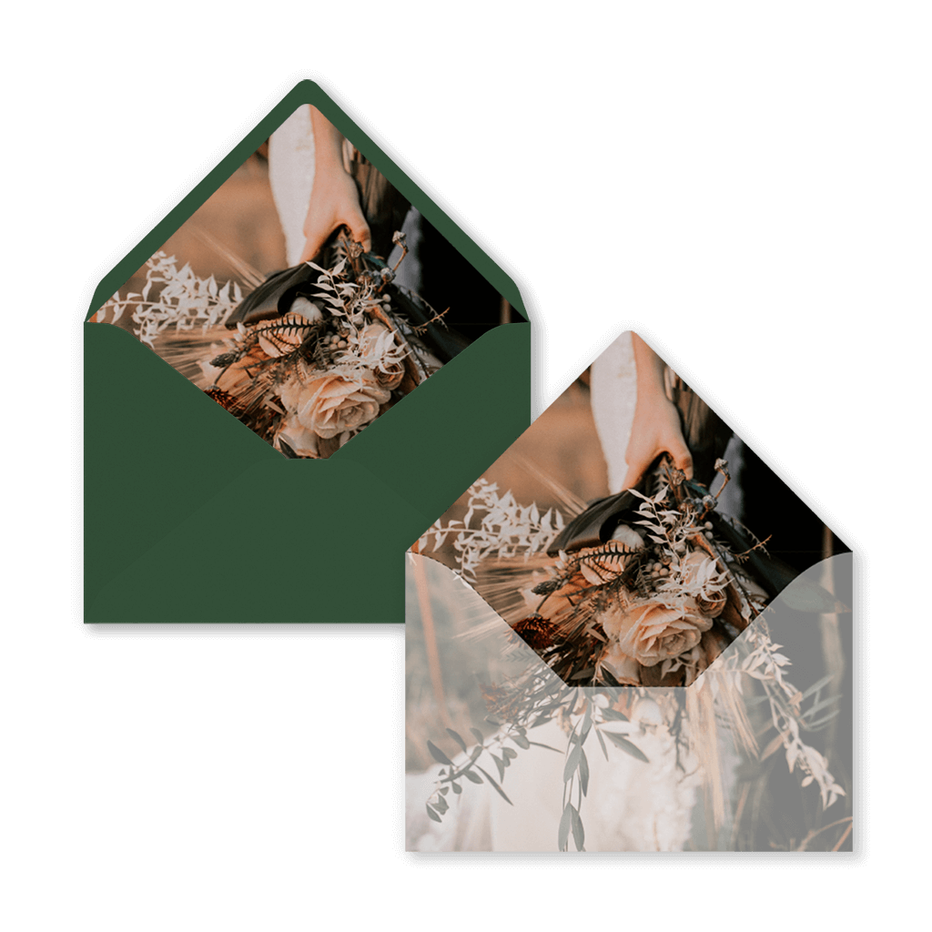 Umschlag-Einlage 12x18 mit Foto Hochzeitsdetail