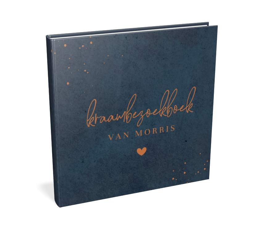 Kraambezoek blauwe velvet-look met spetters