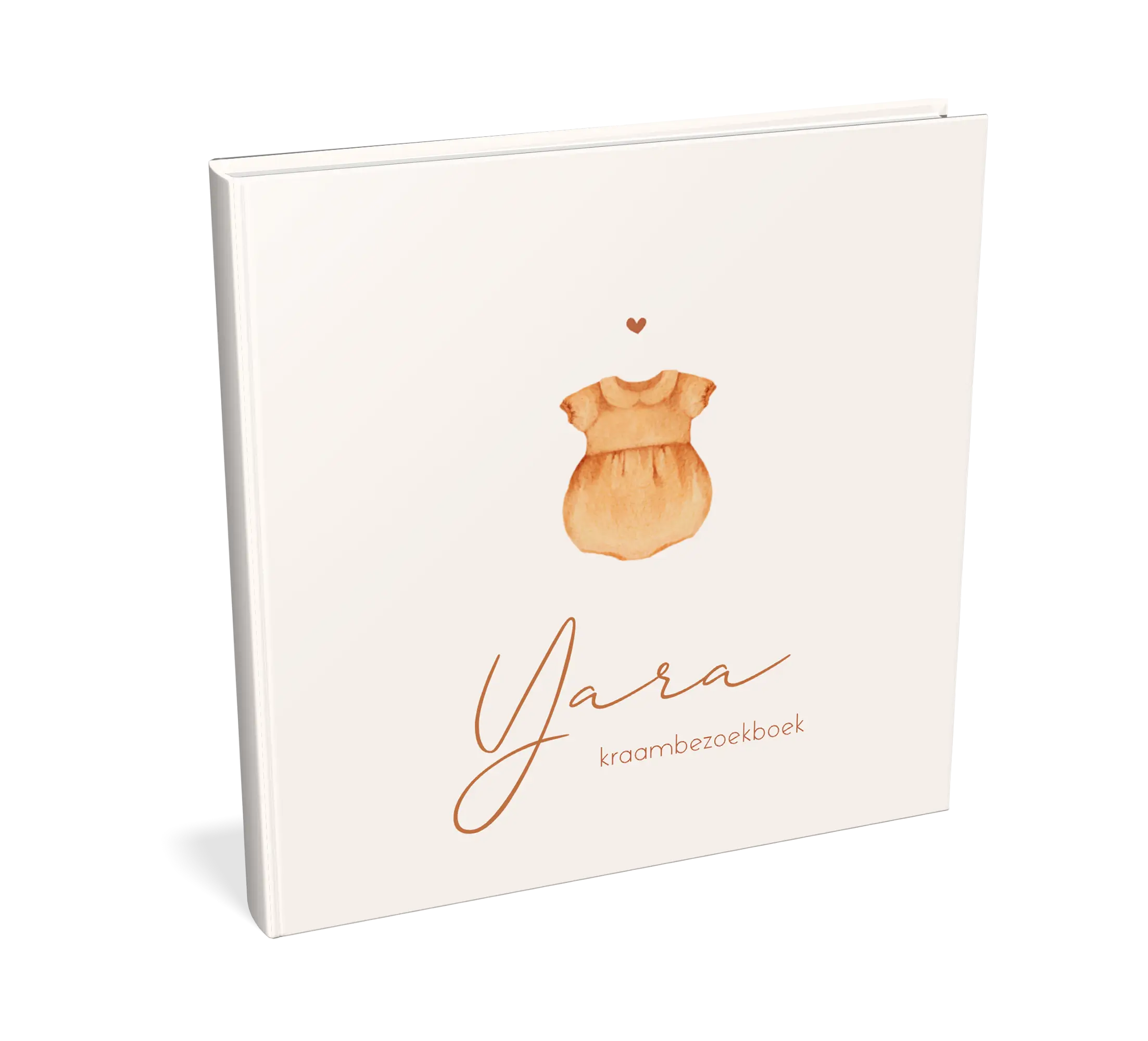 Kraambezoekboek met illustratie van babypakje en hartje - met invulpagina's
