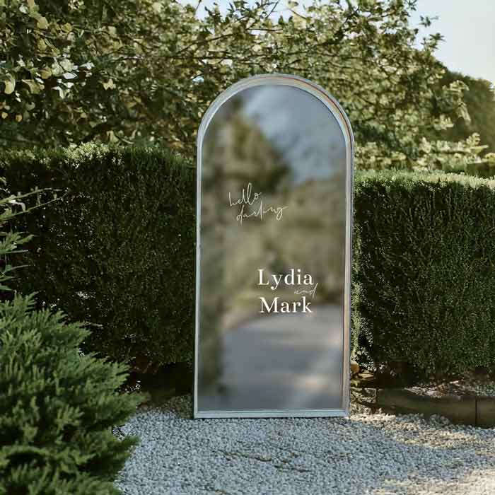 Aufkleber für den Spiegel Hochzeit