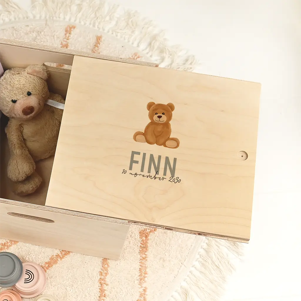 Doopsuiker presentatie doos met teddybeer
