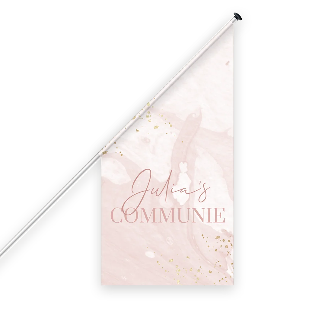 Roze vlag Eerste Communie met water color