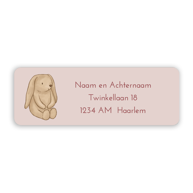Adresstickers konijn knuffeltje