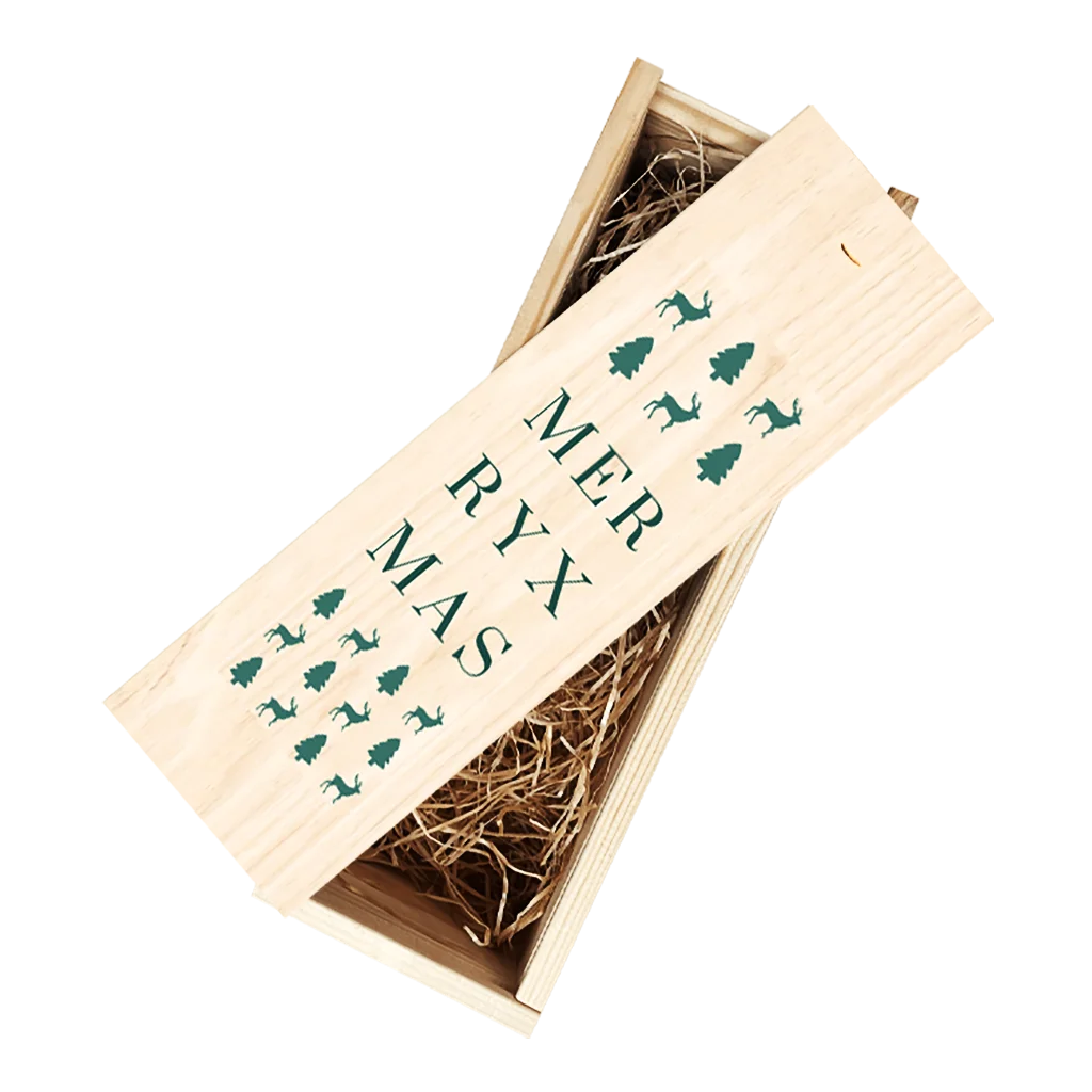 Relatiegeschenk wijnkist met kerstelementen