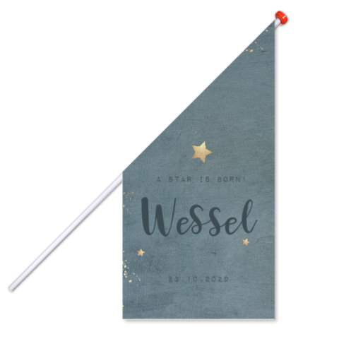 Geboortevlag jongen blauw met sterren