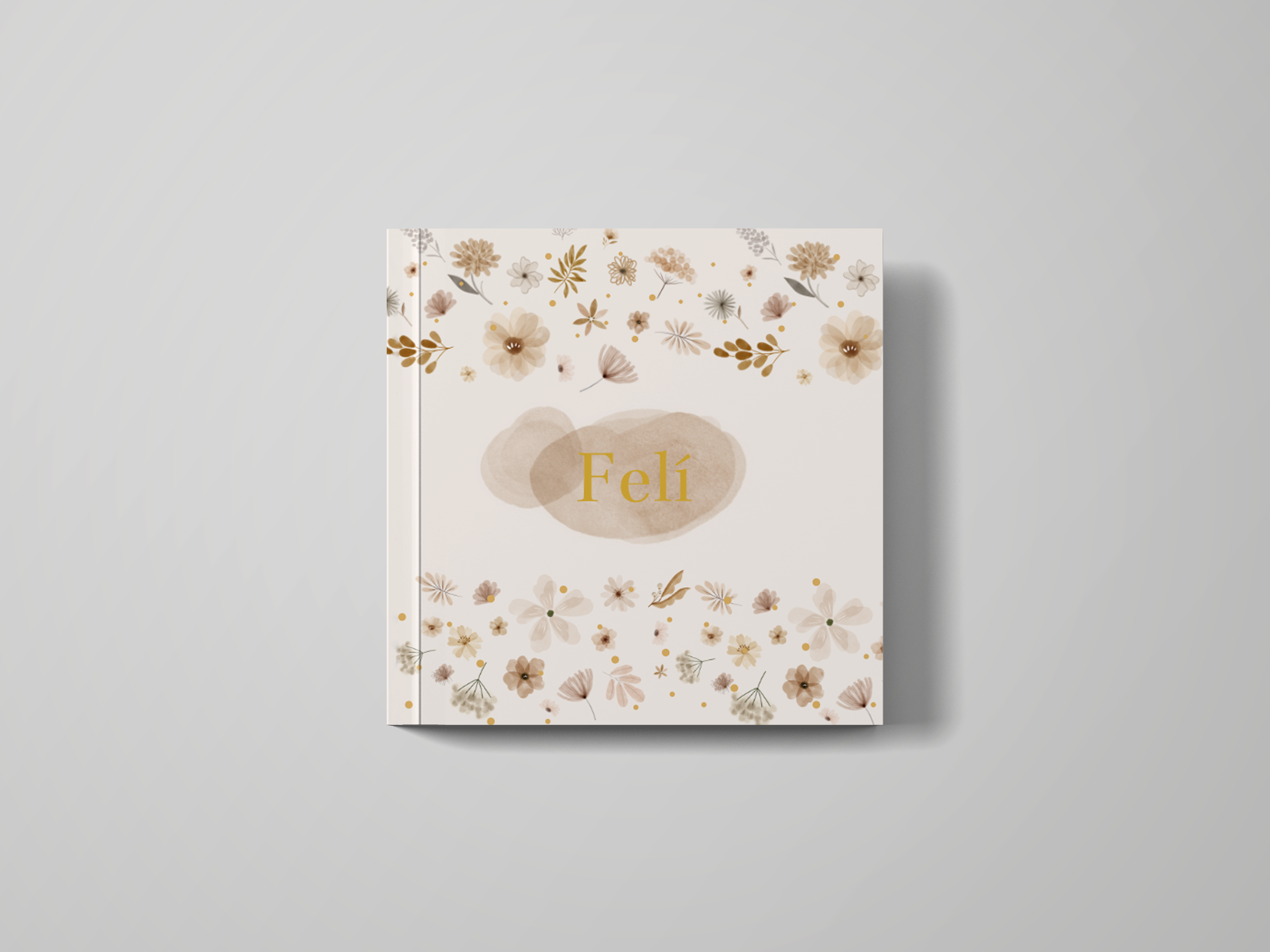 kraambezoekboek met bloemen in watercolor