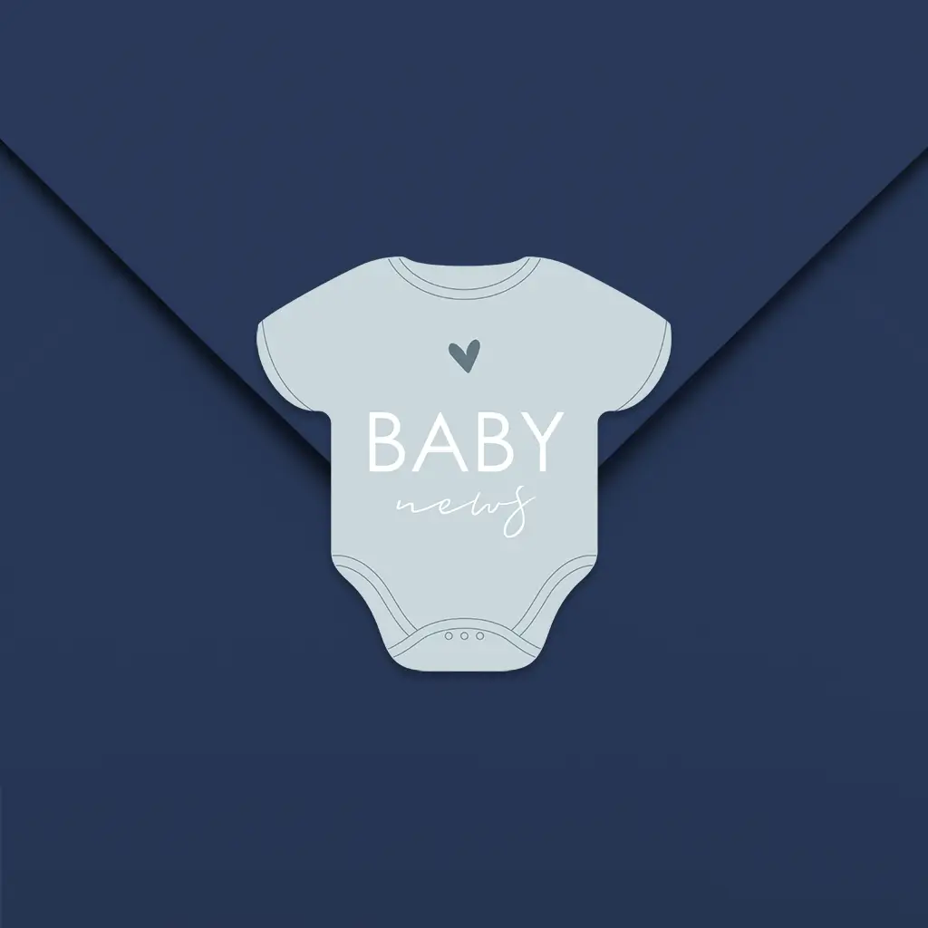 Sluitsticker blauw romper vorm jongen - per 20 stuks