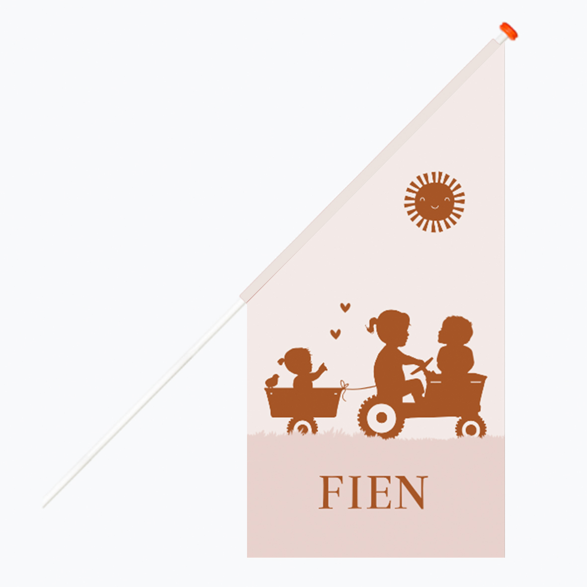 Geboortevlag roze tractor meisje