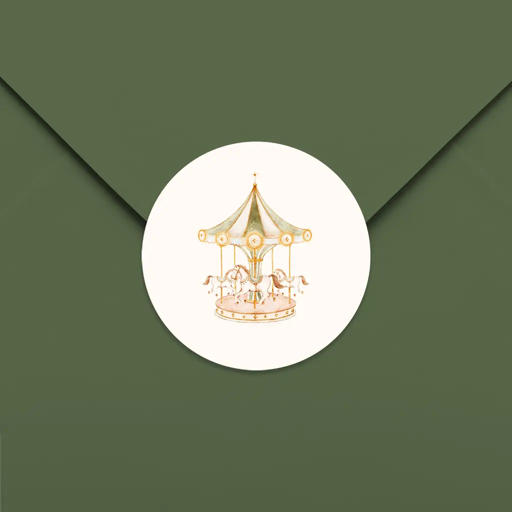 Sluitsticker met illustratie carrousel - per 25 stuks
