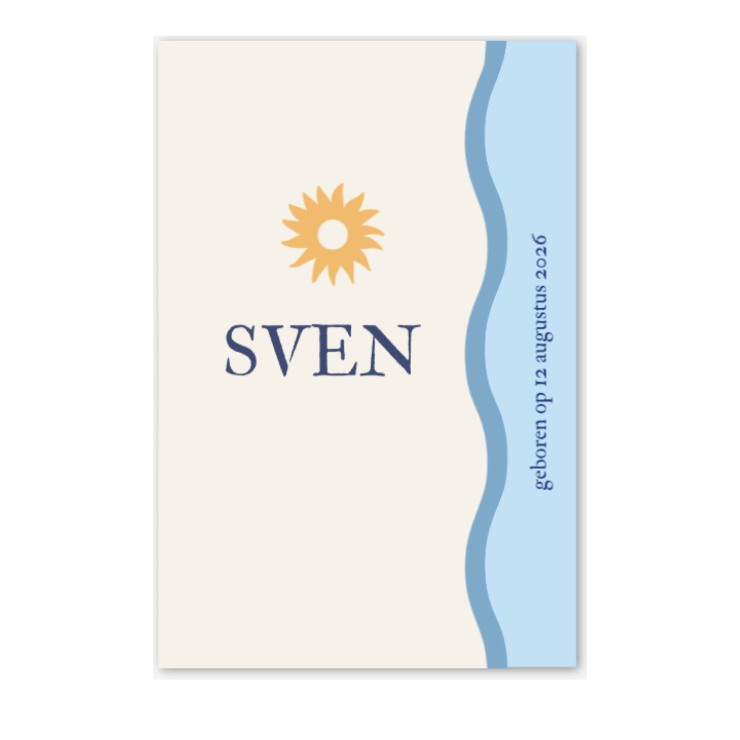 Geboortekaartje Golfvorm Zon Sven