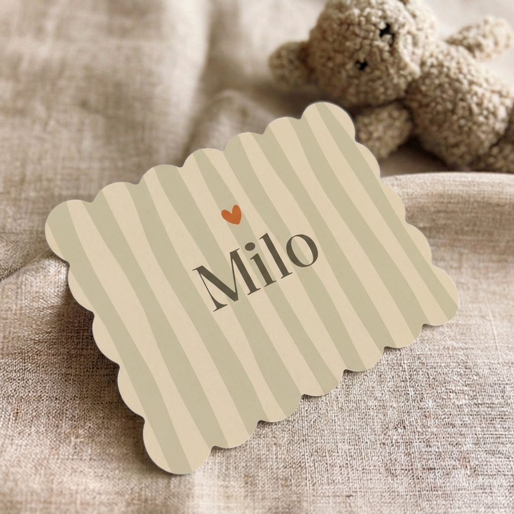 Geboortekaartje Jongen Cookie Streepjes Trendy