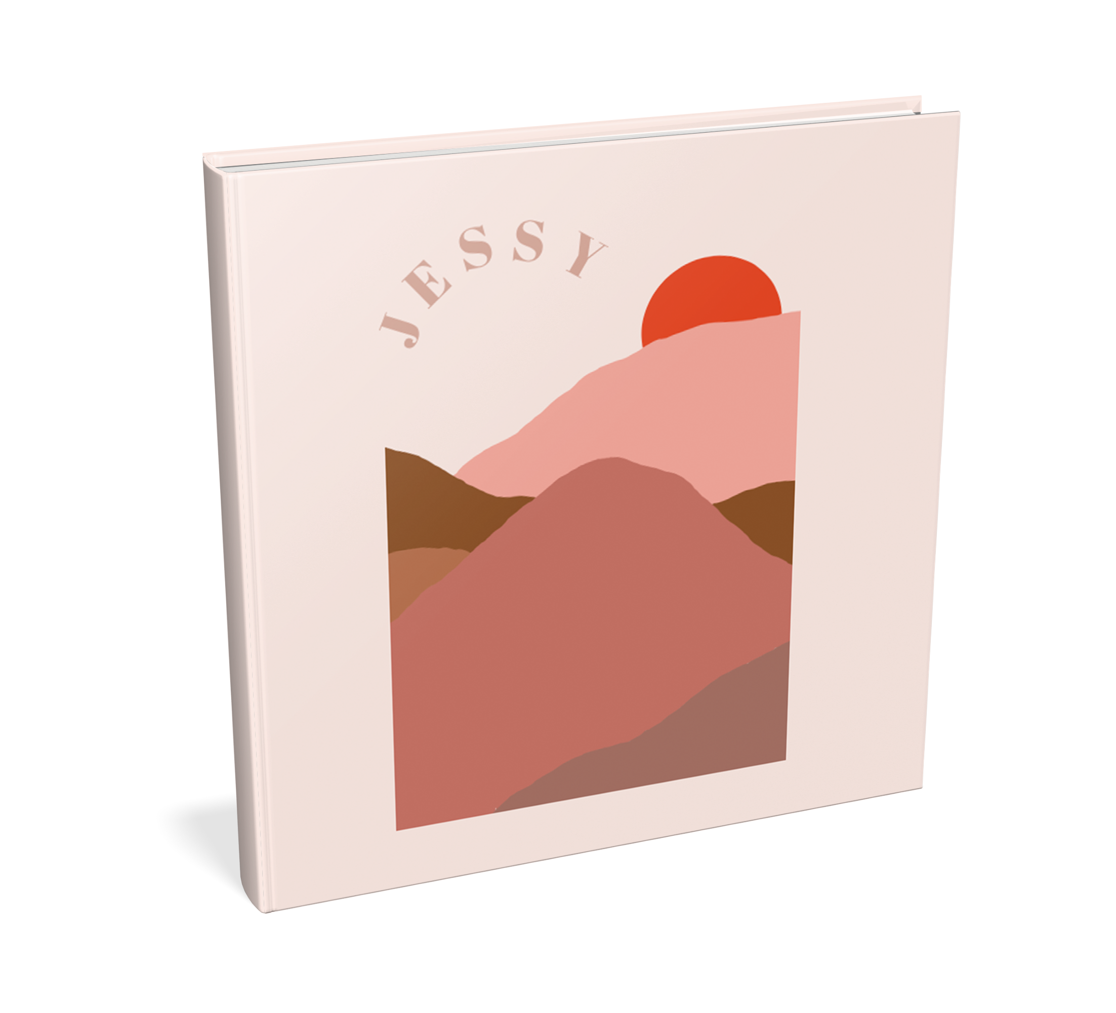 Kraambezoekboek meisje met roze berglandschap