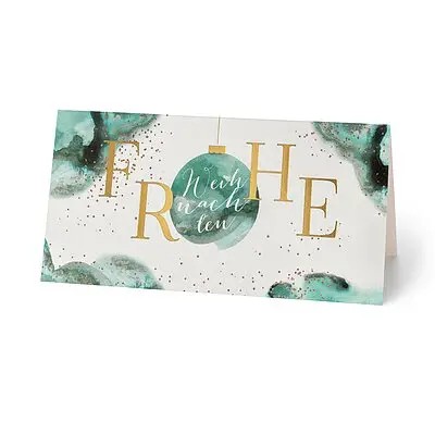 Geschäftliche Weihnachtskarte Aquarellmalung mit Goldfolienprägung