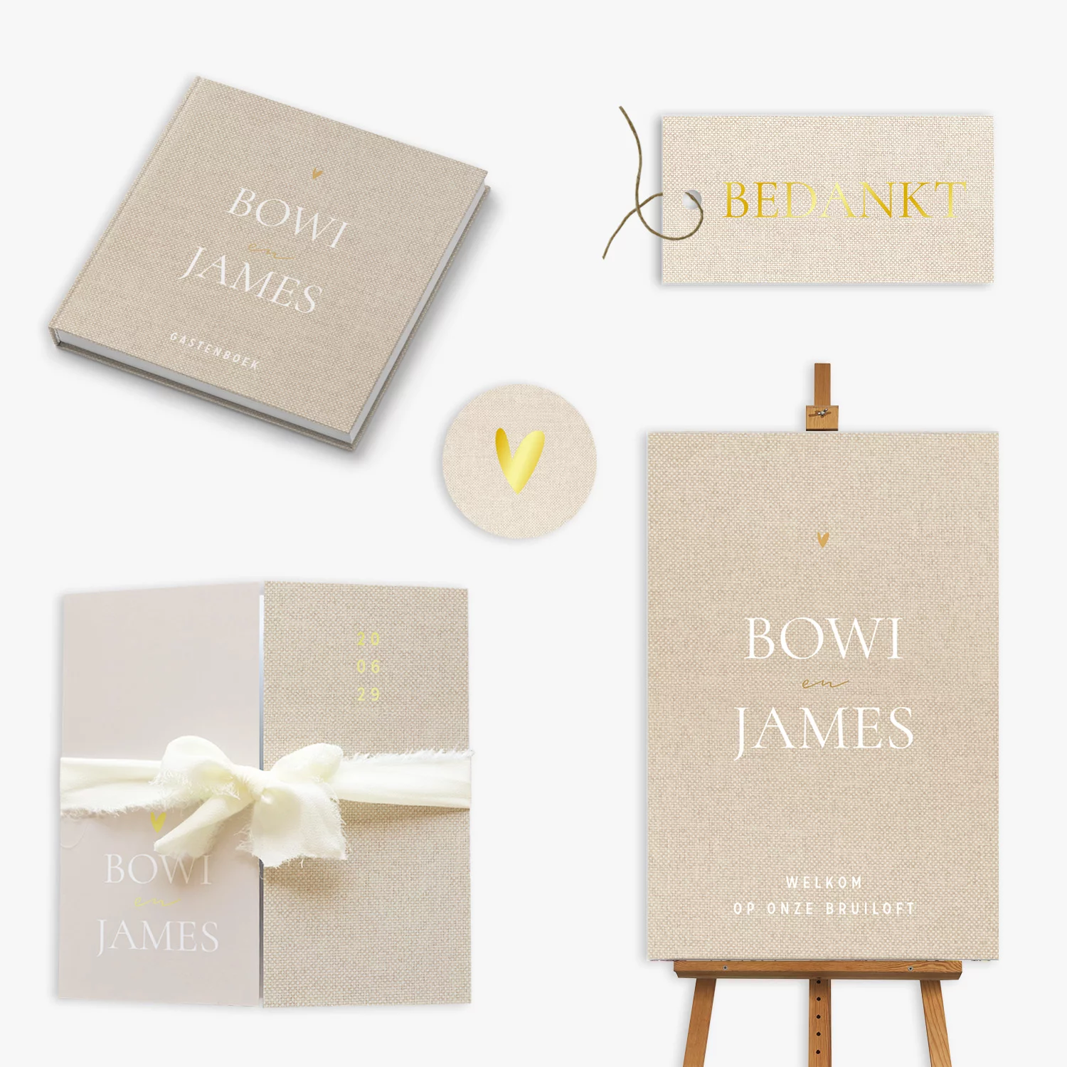 doorlink trouwkaarten set touch of linen