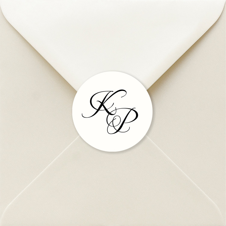 Sluitzegels huwelijk wit initialen namen